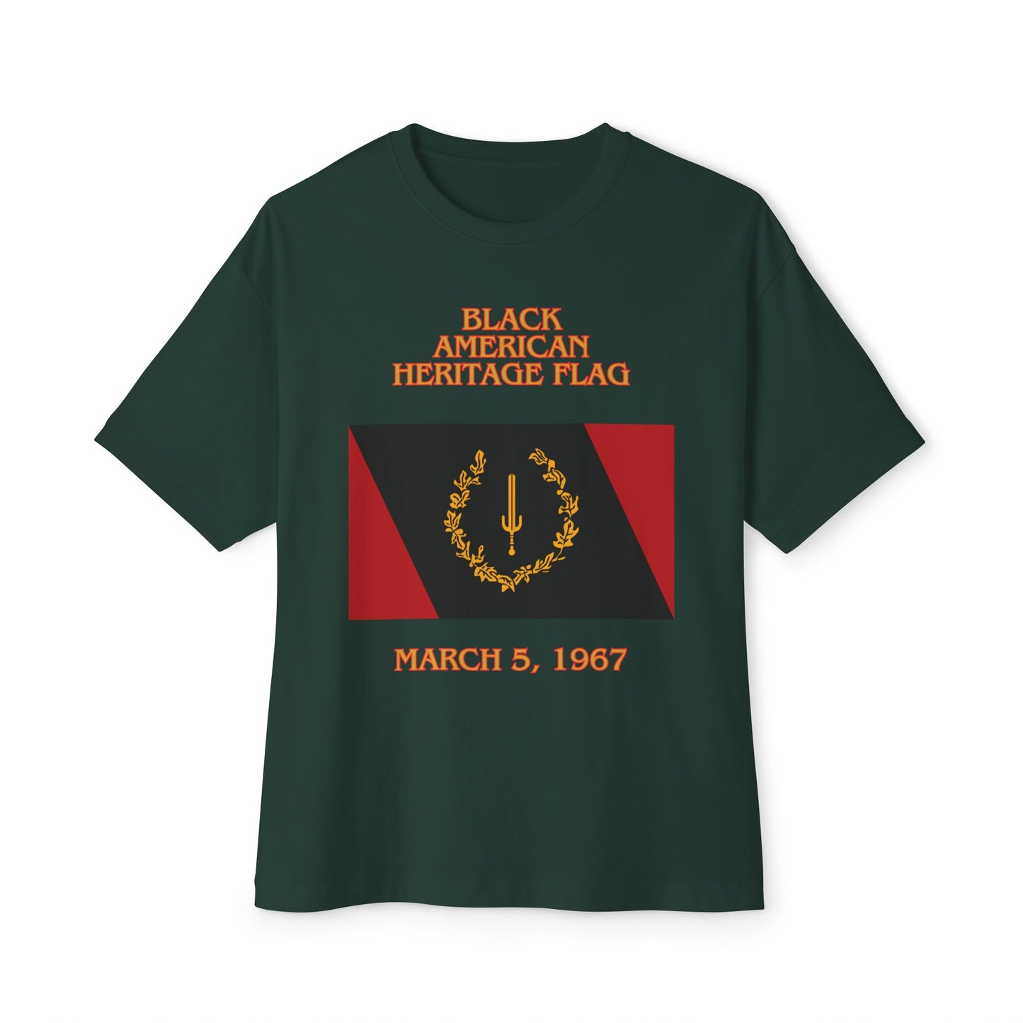 Black American Heritage Flag Tee – Oversized Box Graphic T-Shirt