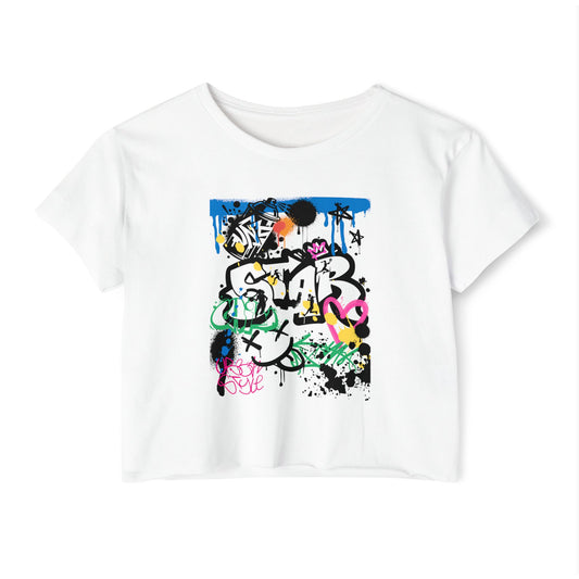 Graffiti Women B Ball Tee  — Women's Crop Top T-Shirt