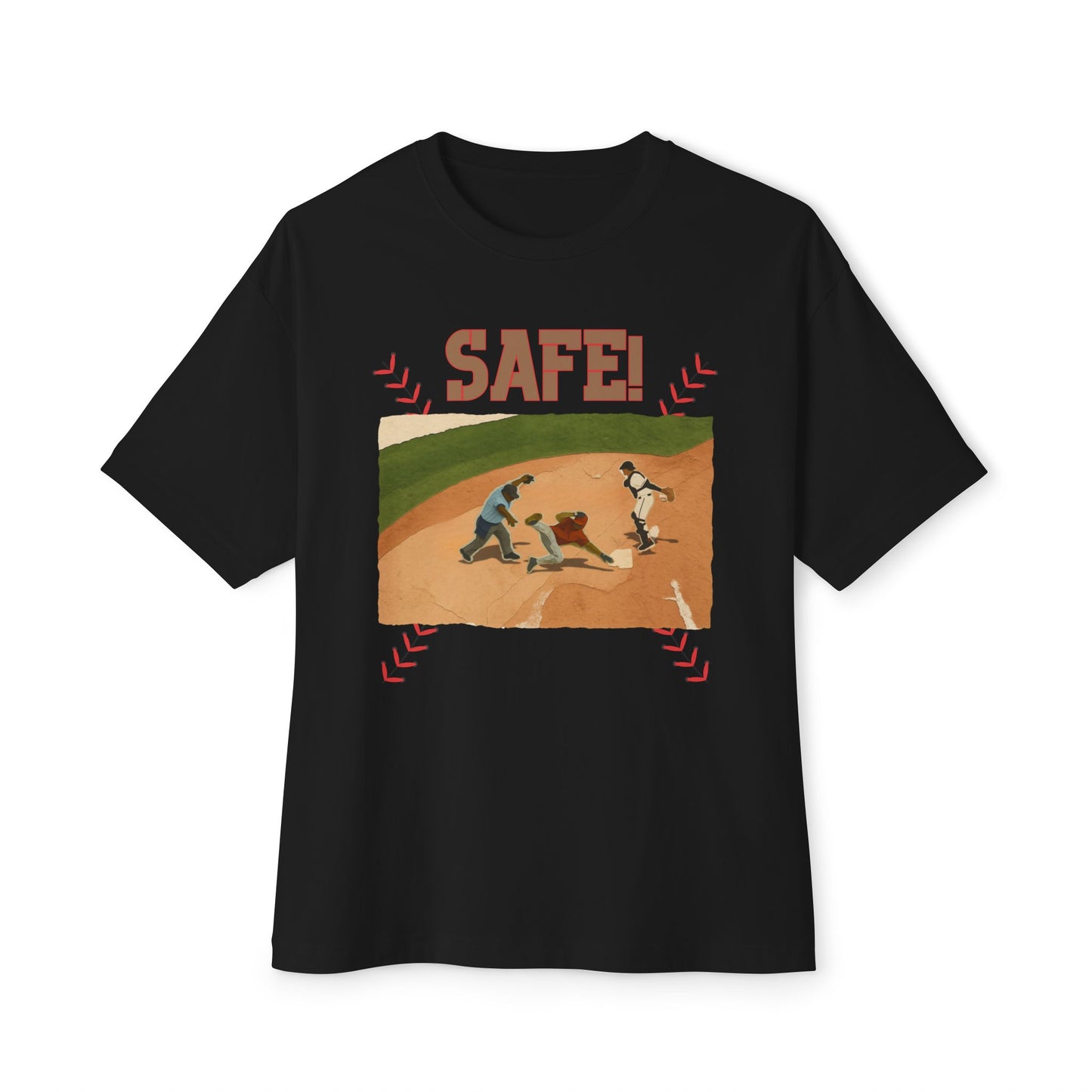 Safe Baseball Tee – Oversized Box Graphic T-Shirt