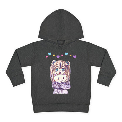 Cute Kawaii Heart Plushie Design Anime Girl - Toddler Hoodie RS3326