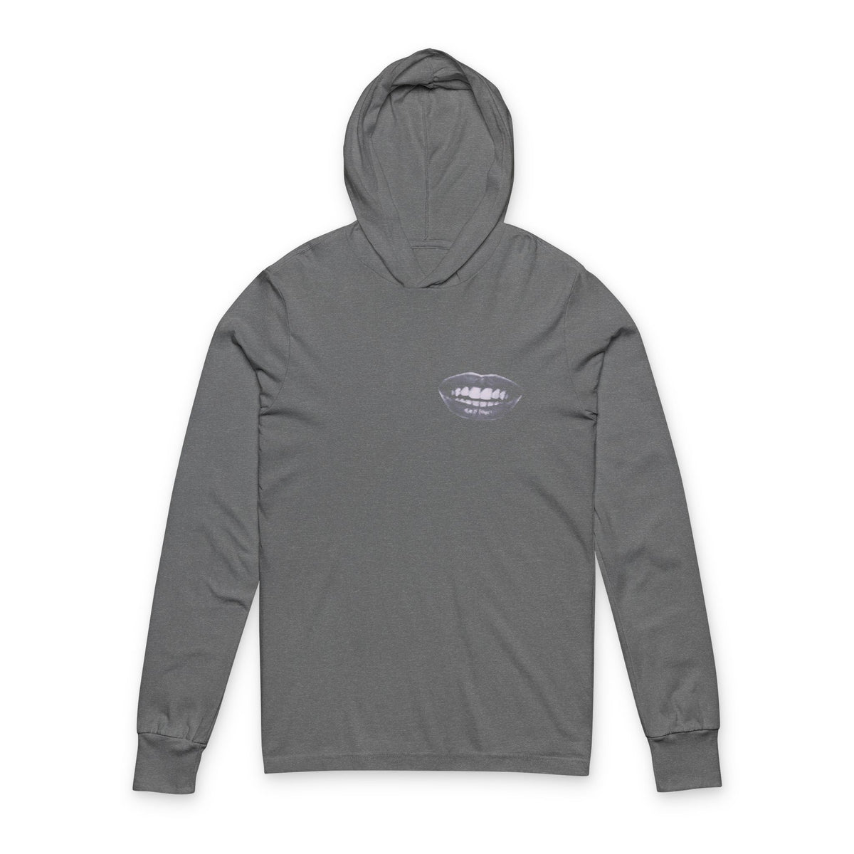Pocket Mouth Glitch - Hooded Long Sleeve T-Shirt