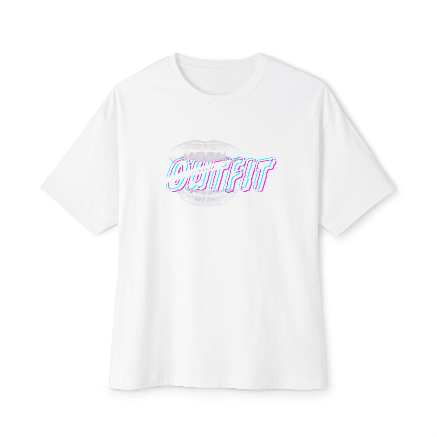 Mouth Fit Glitch Tee – Oversized Box Graphic T-Shirt