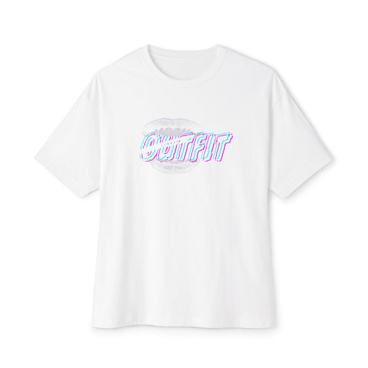 Mouth Fit Glitch Tee – Oversized Box Graphic T-Shirt