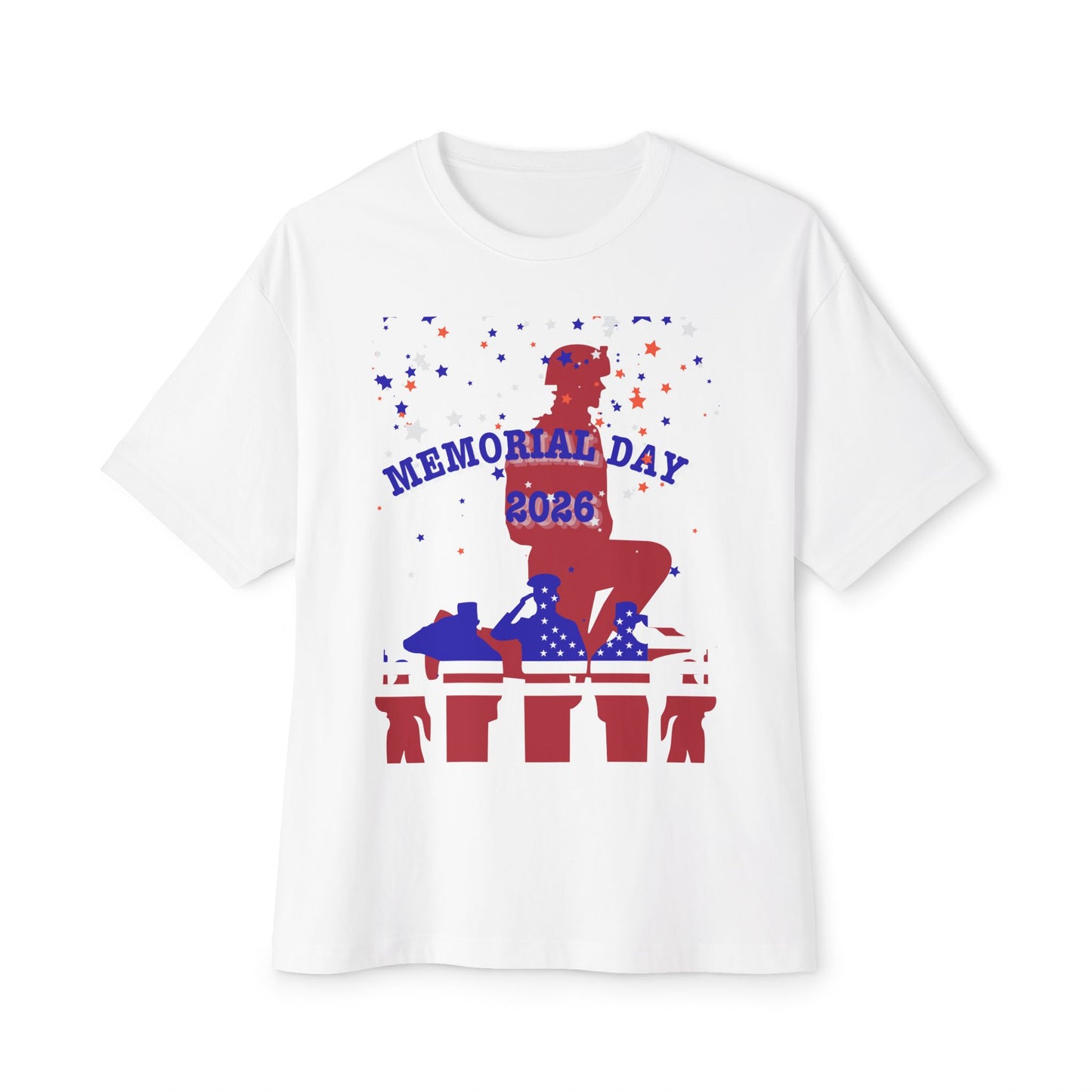 Memorial Day Soldier Tee – Oversized Box Graphic T-Shirt