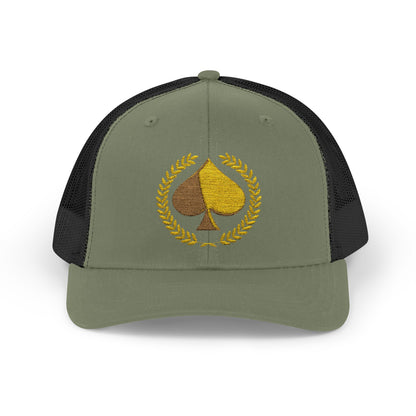 Unisex Gold Ace Snapback Trucker Cap - Embroidered