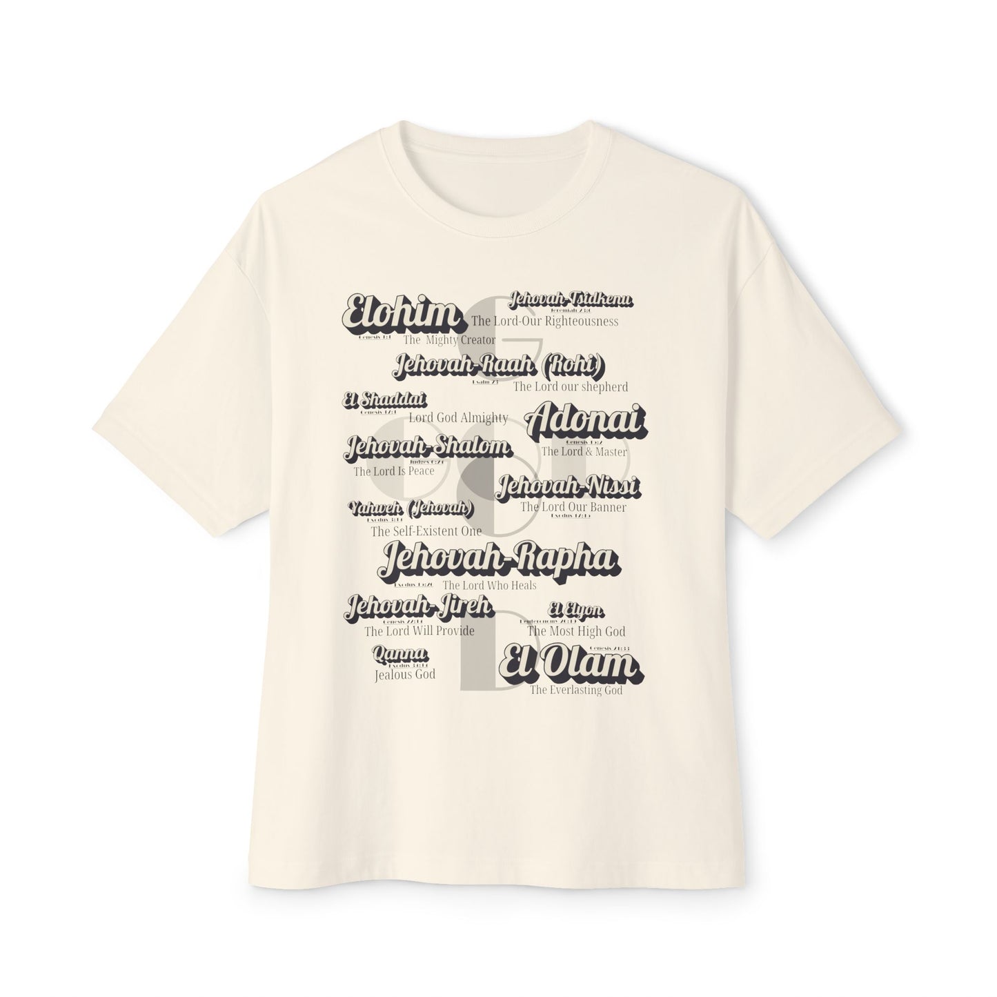 Names of God – Oversized Box Graphic T-Shirt