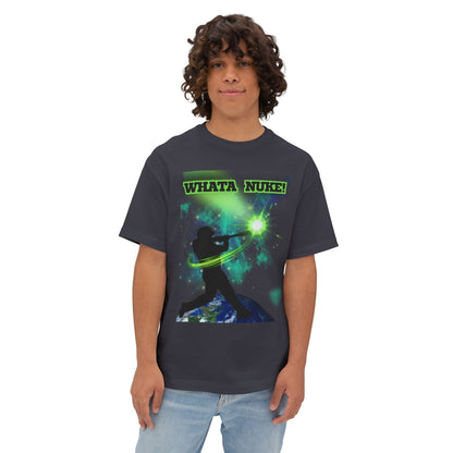 Whata Nuke Baseball Tee – Oversized Box Graphic T-Shirt