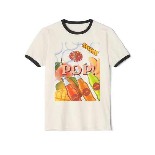 Pop Tee- Women's Graphic Ringer T-Shirt