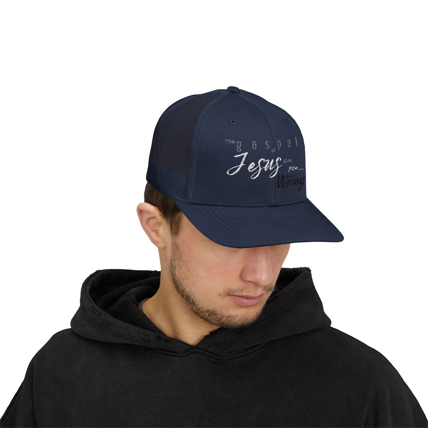 Unisex The Gospel of Jesus Gives... Snapback Trucker Cap - Embroidered
