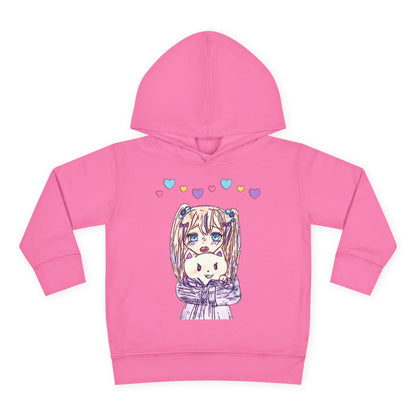 Cute Kawaii Heart Plushie Design Anime Girl - Toddler Hoodie RS3326