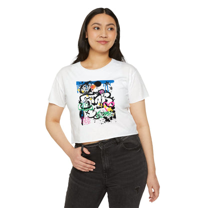 Graffiti Women B Ball Tee  — Women's Crop Top T-Shirt