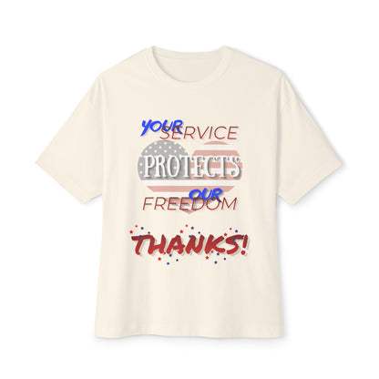 Thanks 4 Service Memorial Day – Oversized Box Graphic T-Shirt