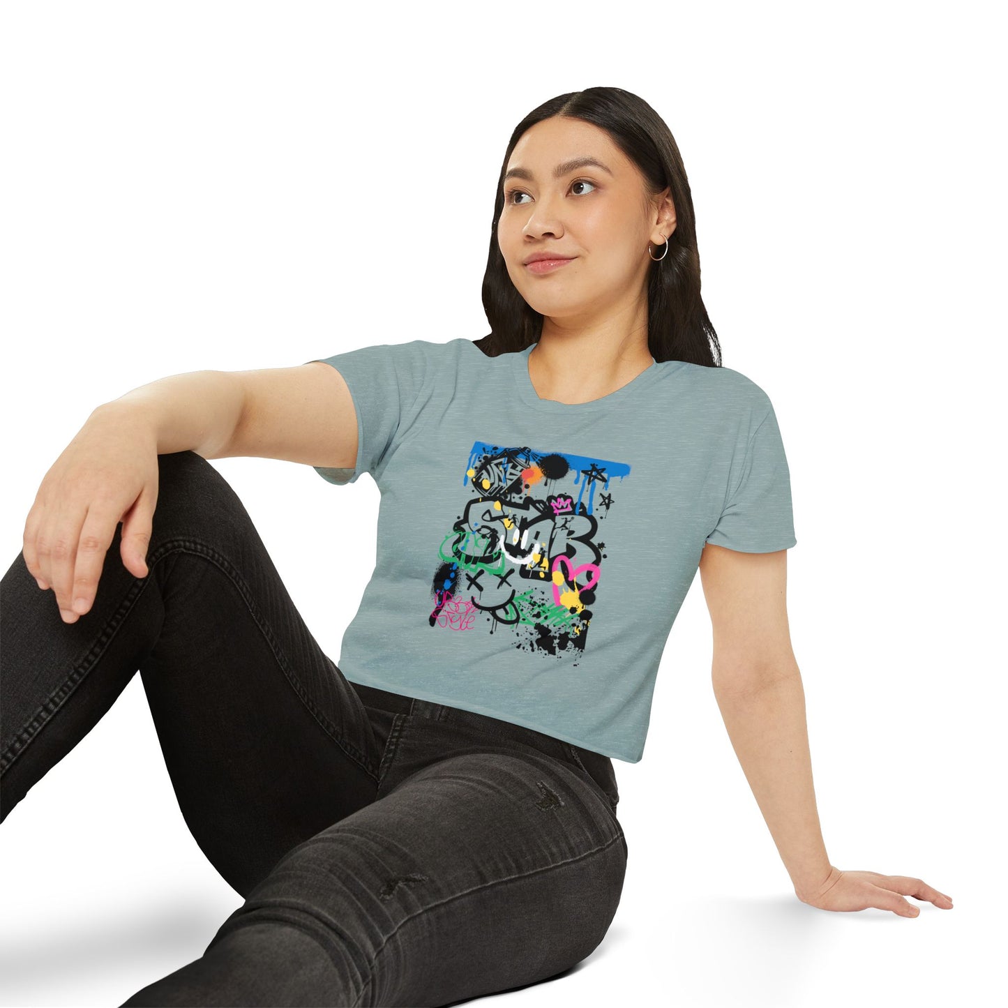 Copy of Graffiti Women B Ball Tee  — Women's Crop Top T-Shirt