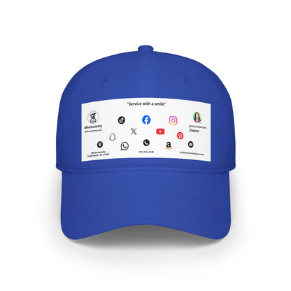 White Business Card Hat - Low Profile Baseball Cap (Print)