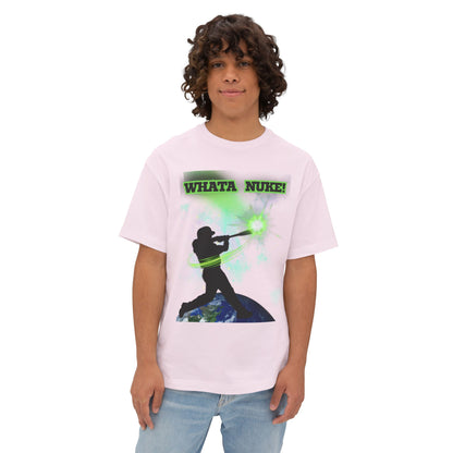 Whata Nuke Baseball Tee – Oversized Box Graphic T-Shirt