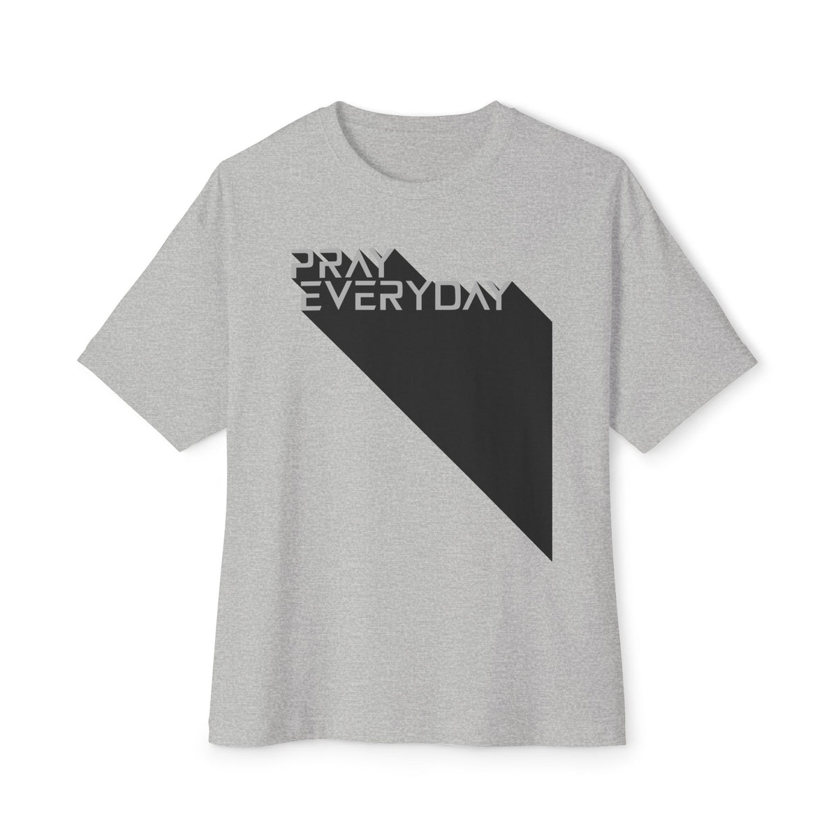 Pray Everyday – Oversized White Letter Box Graphic T-Shirt