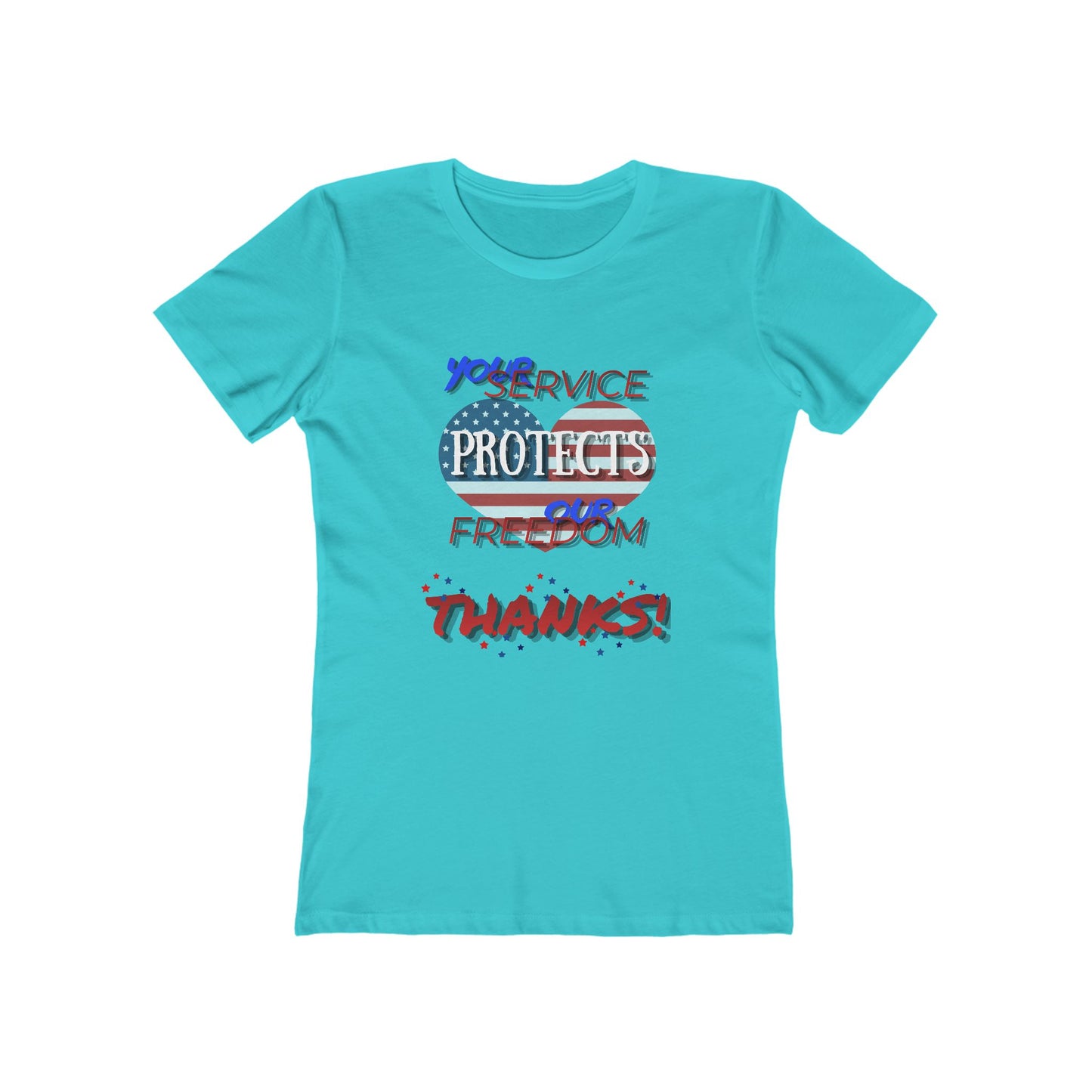 Thanks 4 Service Memorial Day— Women’s Boyfriend Fit Celebration T-Shirt