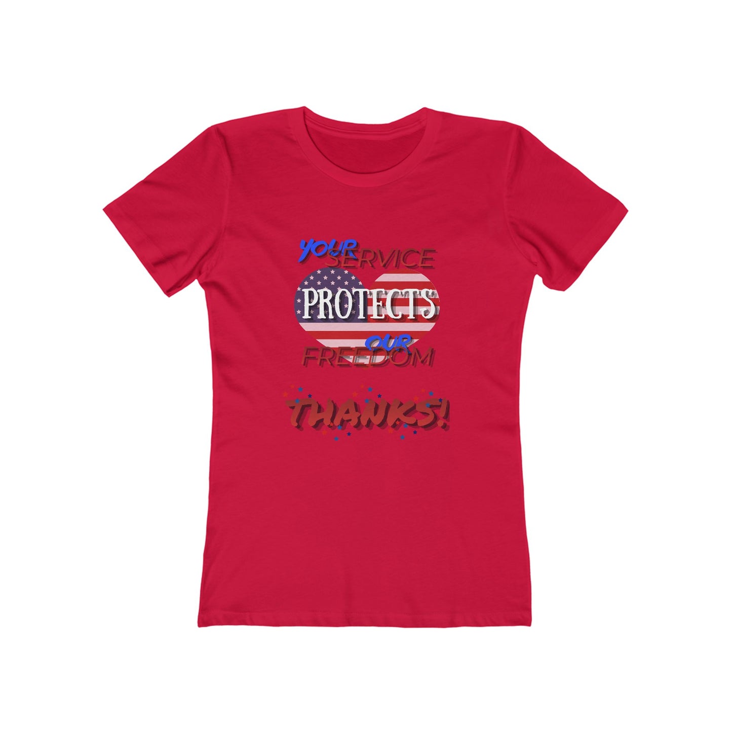 Thanks 4 Service Memorial Day— Women’s Boyfriend Fit Celebration T-Shirt