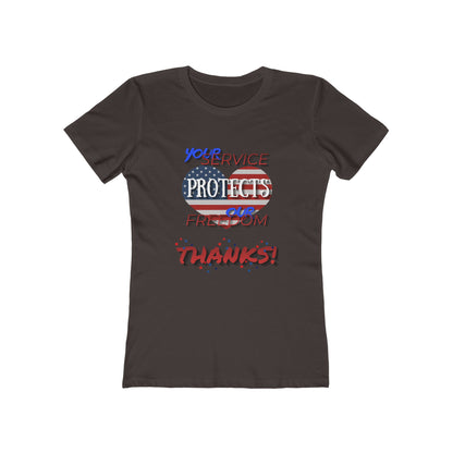 Thanks 4 Service Memorial Day— Women’s Boyfriend Fit Celebration T-Shirt