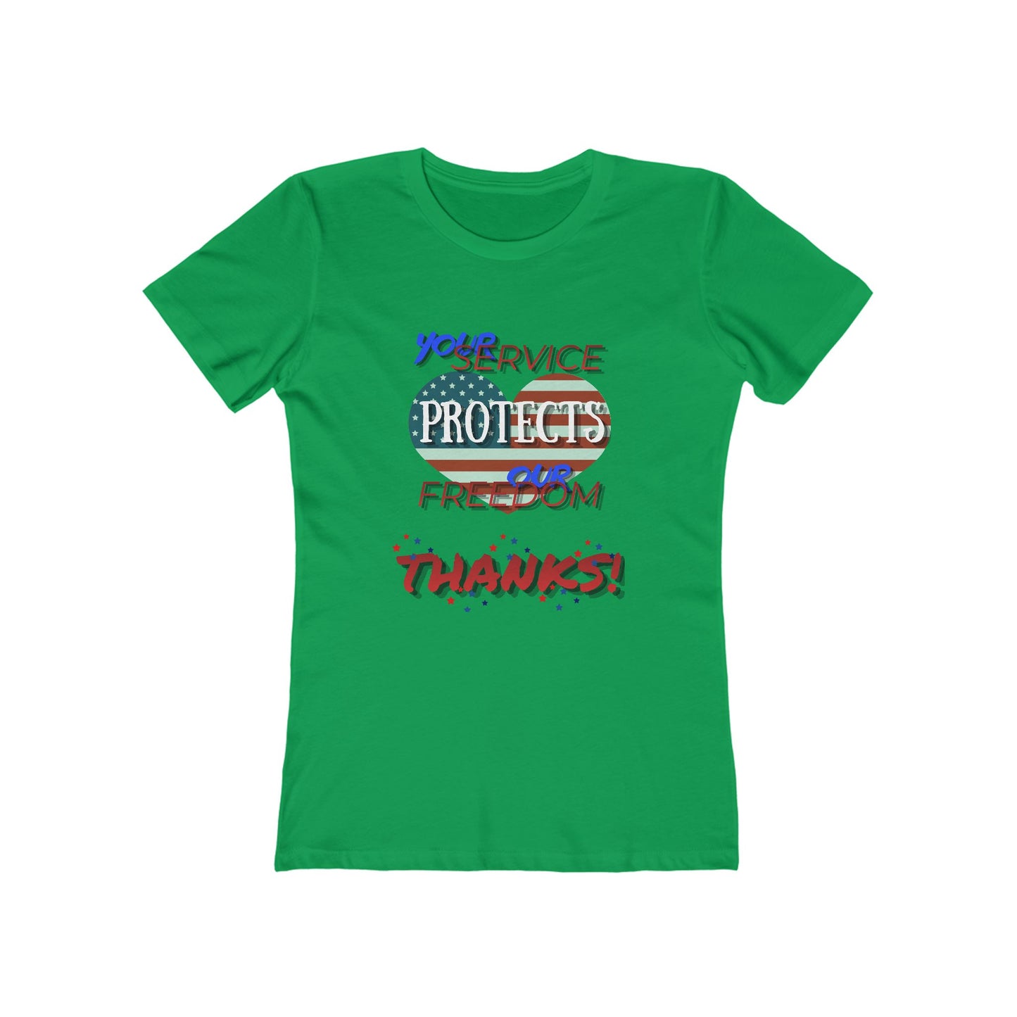 Thanks 4 Service Memorial Day— Women’s Boyfriend Fit Celebration T-Shirt