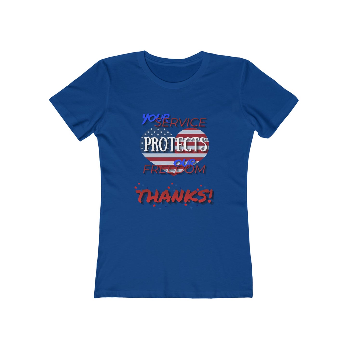 Thanks 4 Service Memorial Day— Women’s Boyfriend Fit Celebration T-Shirt
