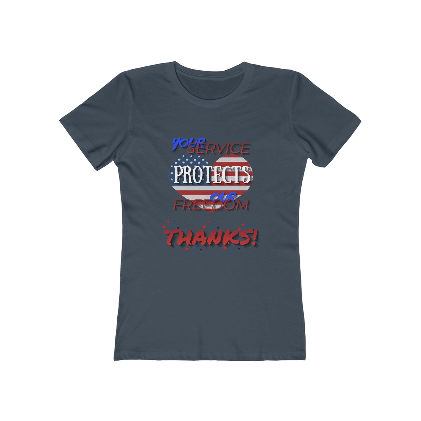 Thanks 4 Service Memorial Day— Women’s Boyfriend Fit Celebration T-Shirt