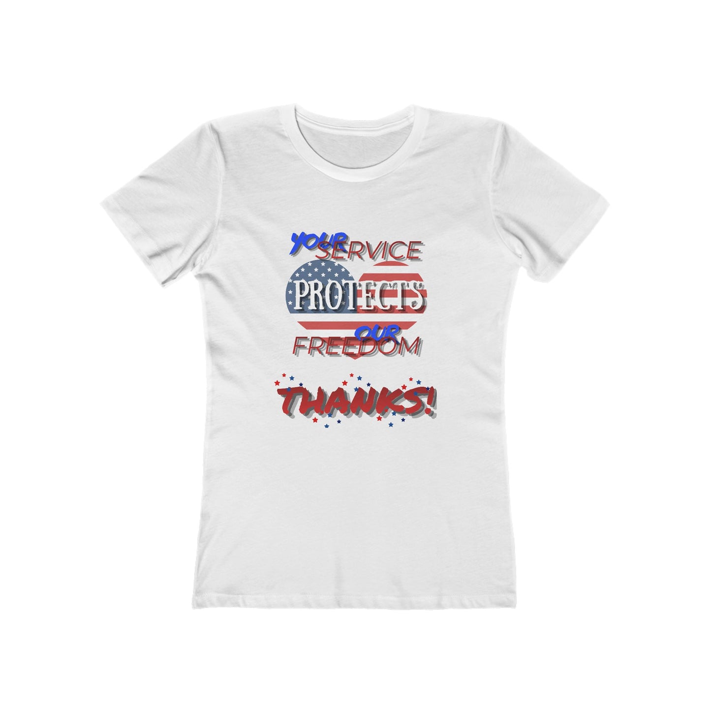 Thanks 4 Service Memorial Day— Women’s Boyfriend Fit Celebration T-Shirt
