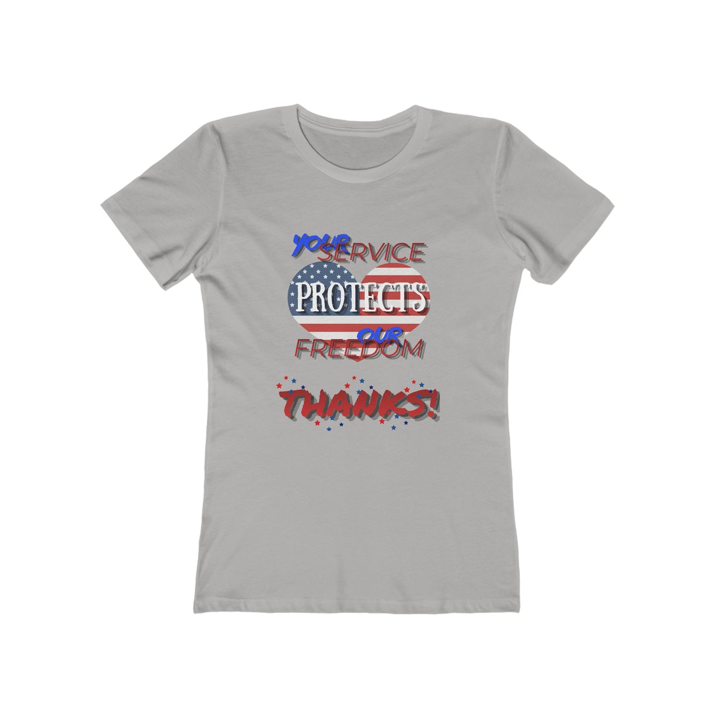 Thanks 4 Service Memorial Day— Women’s Boyfriend Fit Celebration T-Shirt