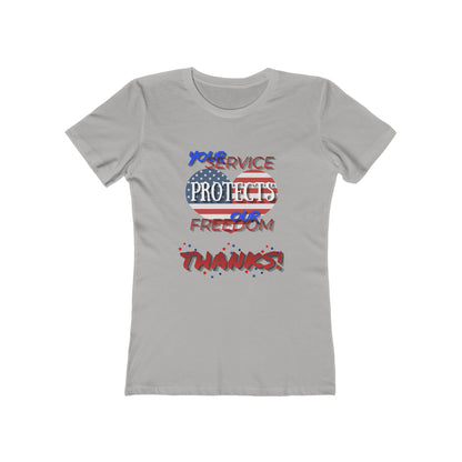 Thanks 4 Service Memorial Day— Women’s Boyfriend Fit Celebration T-Shirt