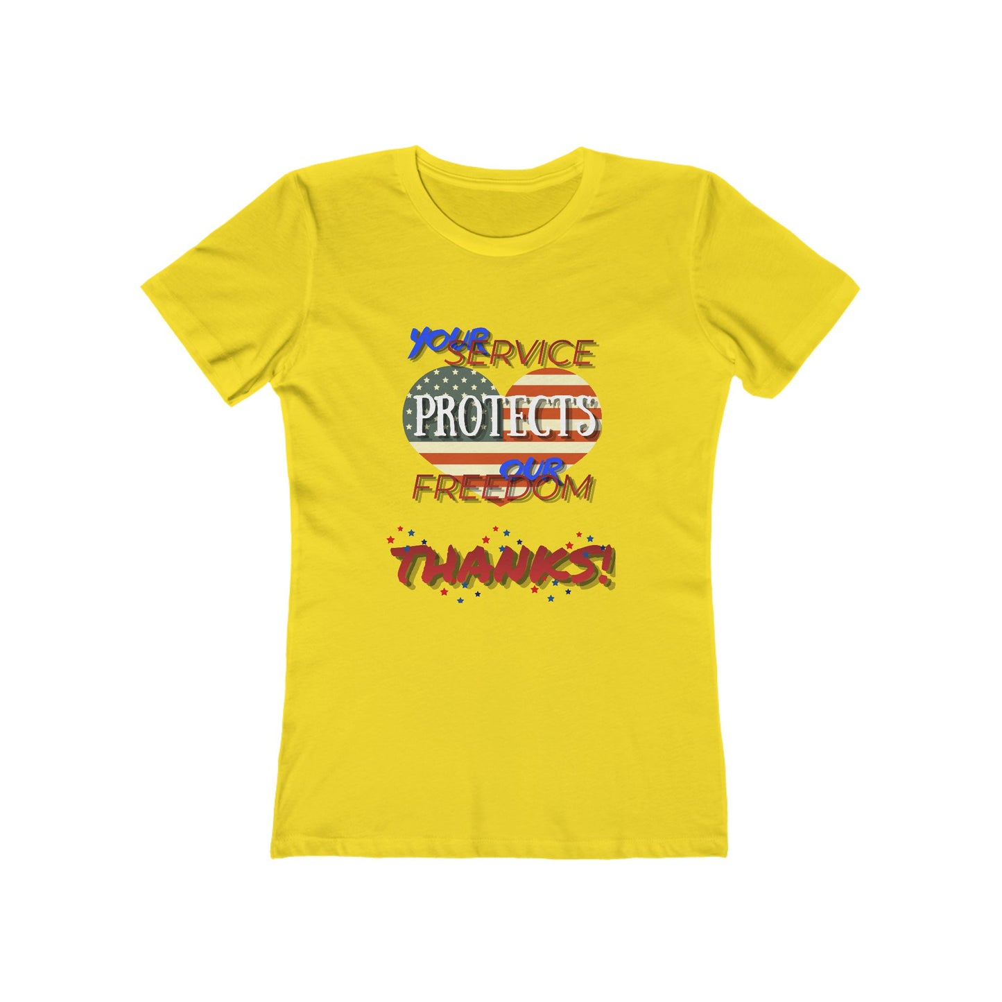 Thanks 4 Service Memorial Day— Women’s Boyfriend Fit Celebration T-Shirt