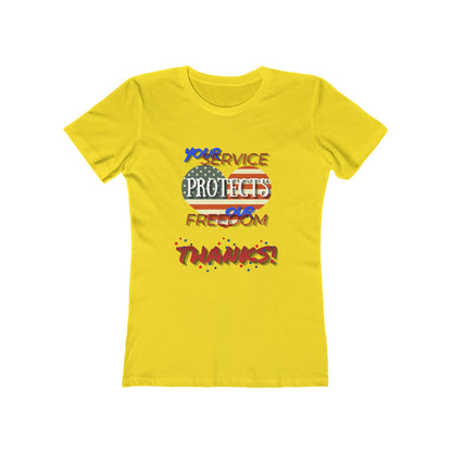 Thanks 4 Service Memorial Day— Women’s Boyfriend Fit Celebration T-Shirt