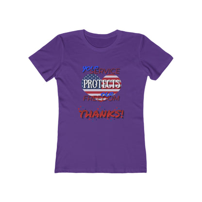 Thanks 4 Service Memorial Day— Women’s Boyfriend Fit Celebration T-Shirt