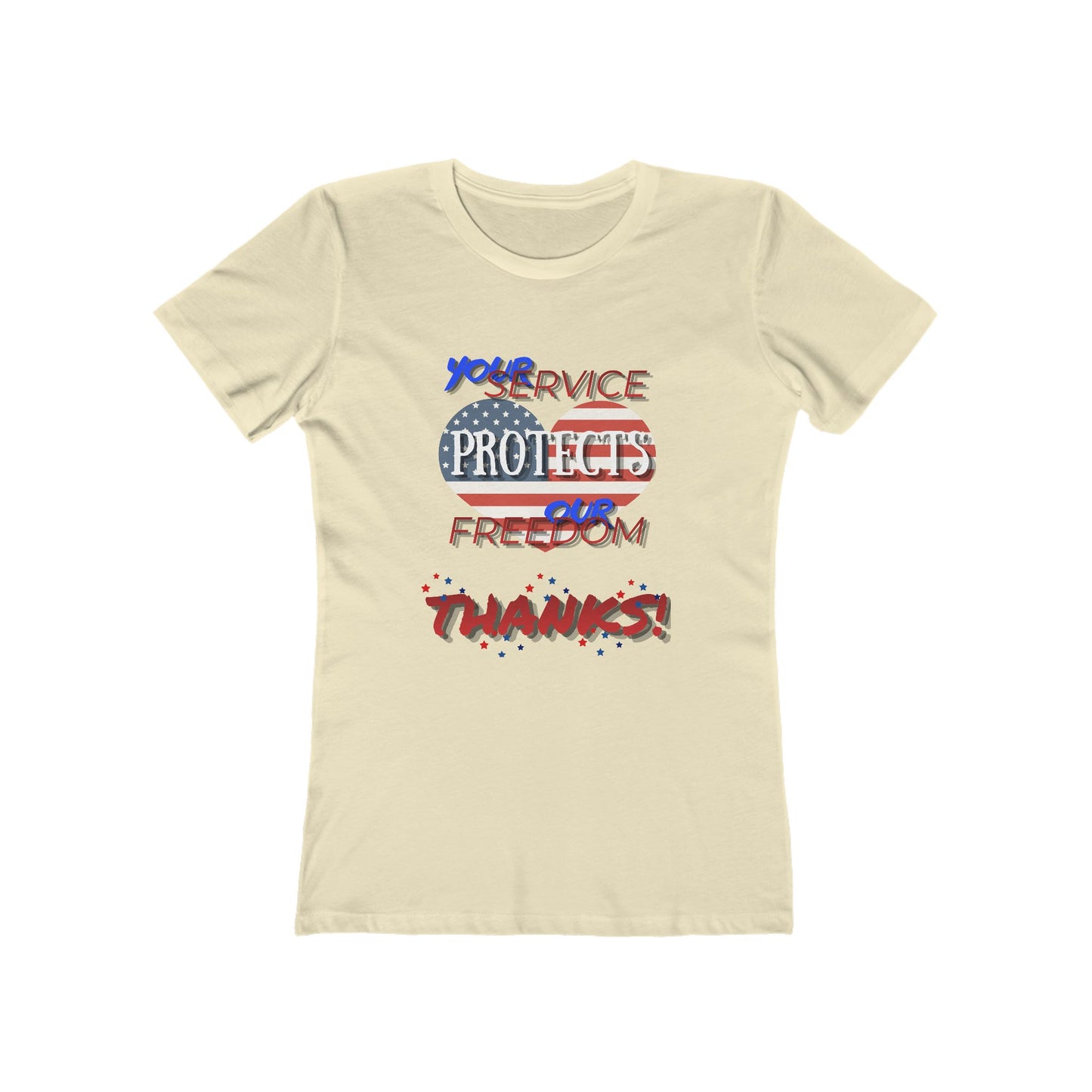 Thanks 4 Service Memorial Day— Women’s Boyfriend Fit Celebration T-Shirt