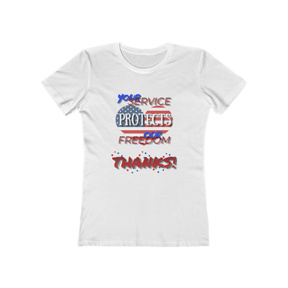 Thanks 4 Service Memorial Day— Women’s Boyfriend Fit Celebration T-Shirt