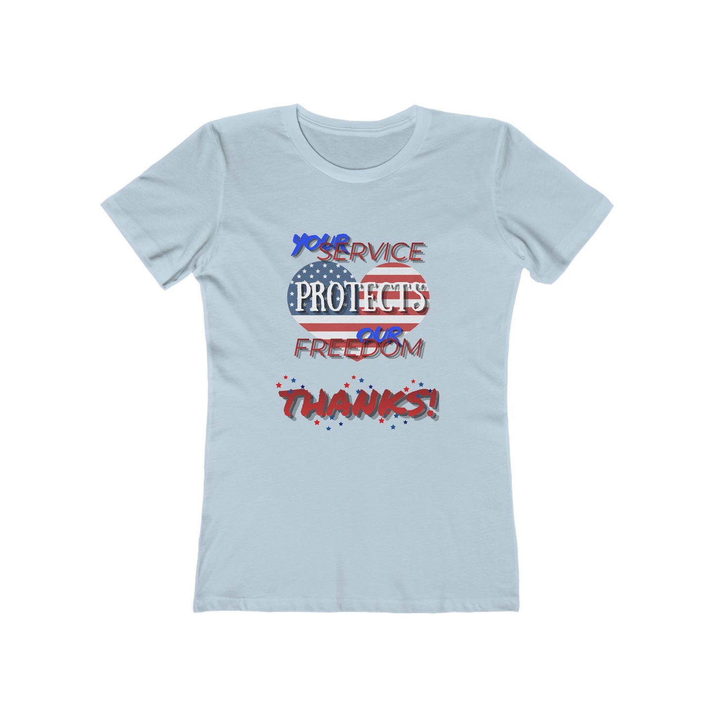 Thanks 4 Service Memorial Day— Women’s Boyfriend Fit Celebration T-Shirt