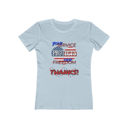 Thanks 4 Service Memorial Day— Women’s Boyfriend Fit Celebration T-Shirt