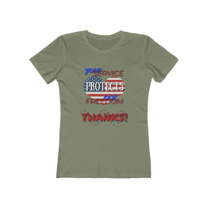 Thanks 4 Service Memorial Day— Women’s Boyfriend Fit Celebration T-Shirt
