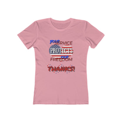 Thanks 4 Service Memorial Day— Women’s Boyfriend Fit Celebration T-Shirt