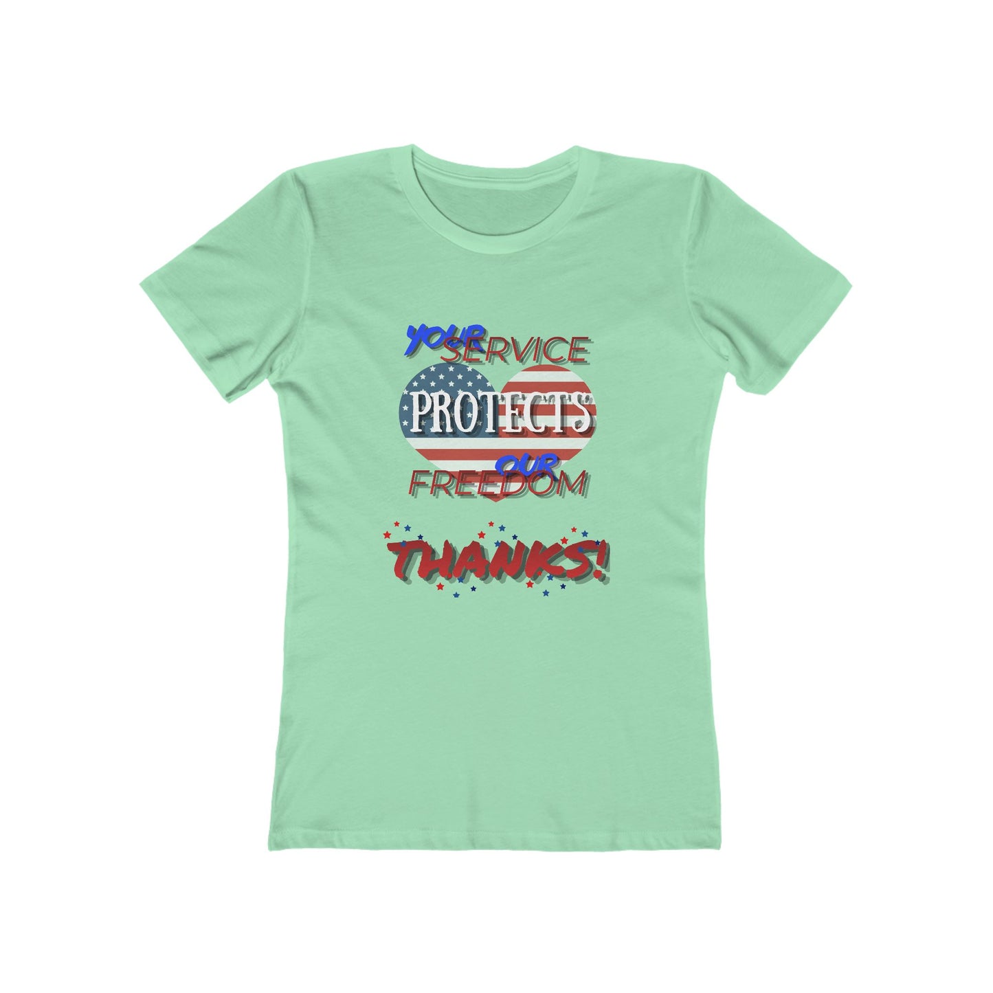 Thanks 4 Service Memorial Day— Women’s Boyfriend Fit Celebration T-Shirt