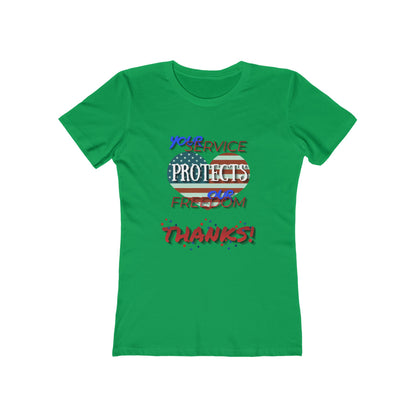 Thanks 4 Service Memorial Day— Women’s Boyfriend Fit Celebration T-Shirt
