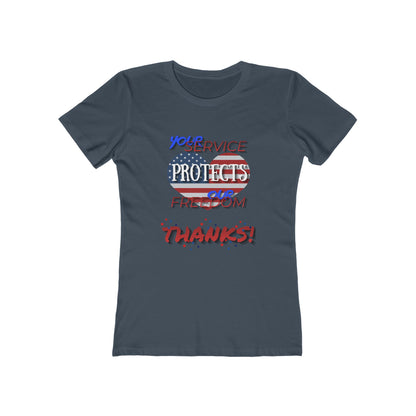 Thanks 4 Service Memorial Day— Women’s Boyfriend Fit Celebration T-Shirt