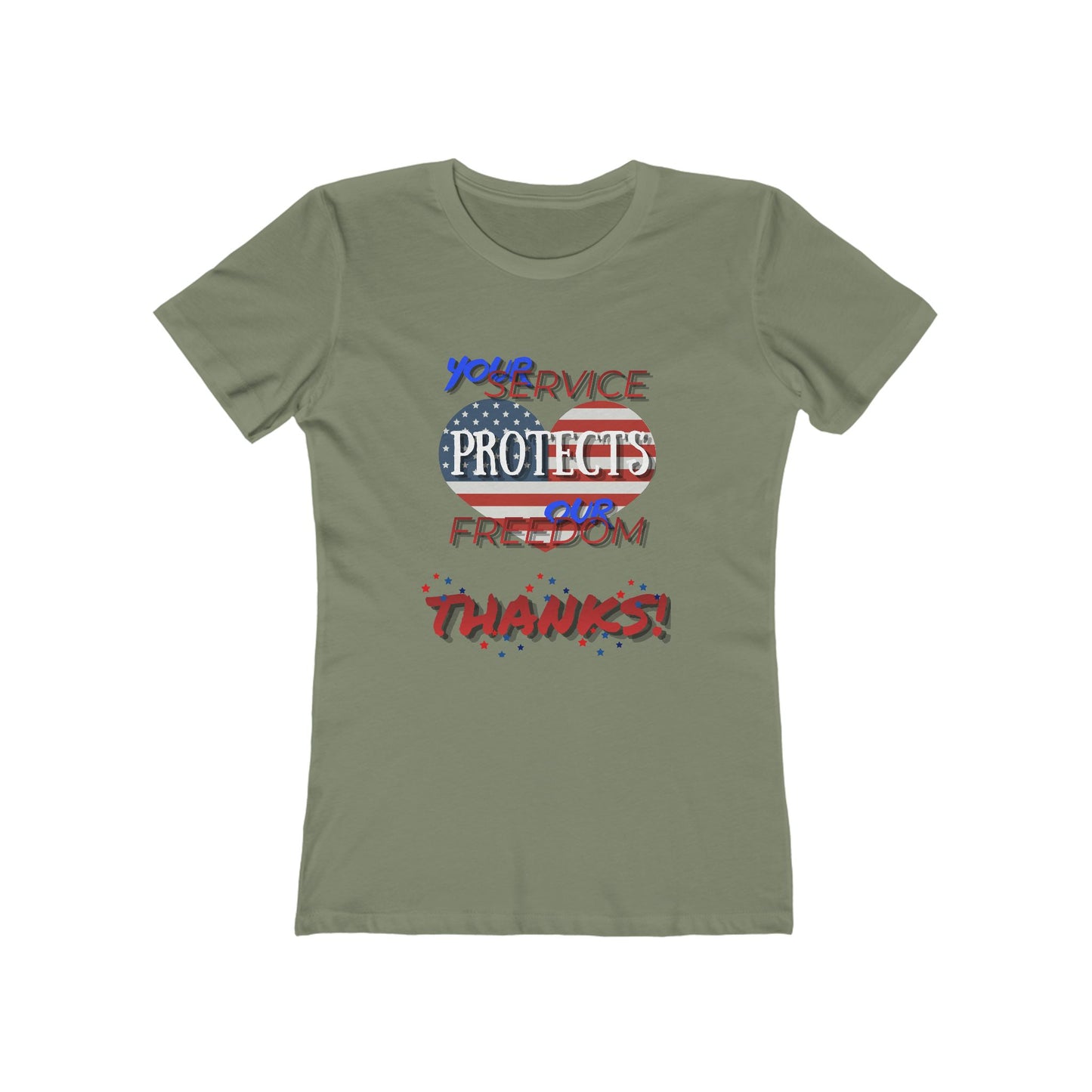 Thanks 4 Service Memorial Day— Women’s Boyfriend Fit Celebration T-Shirt