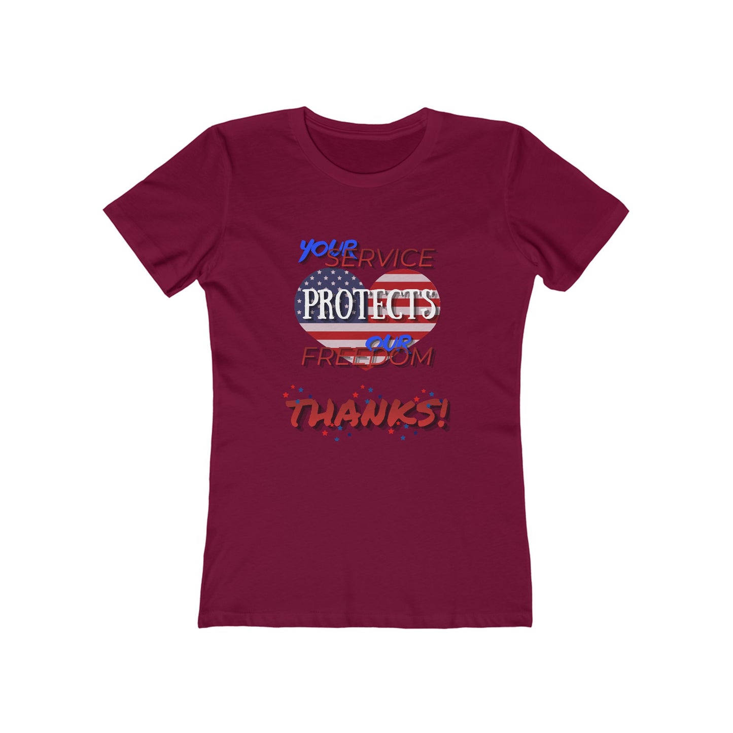 Thanks 4 Service Memorial Day— Women’s Boyfriend Fit Celebration T-Shirt