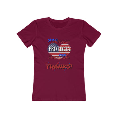 Thanks 4 Service Memorial Day— Women’s Boyfriend Fit Celebration T-Shirt