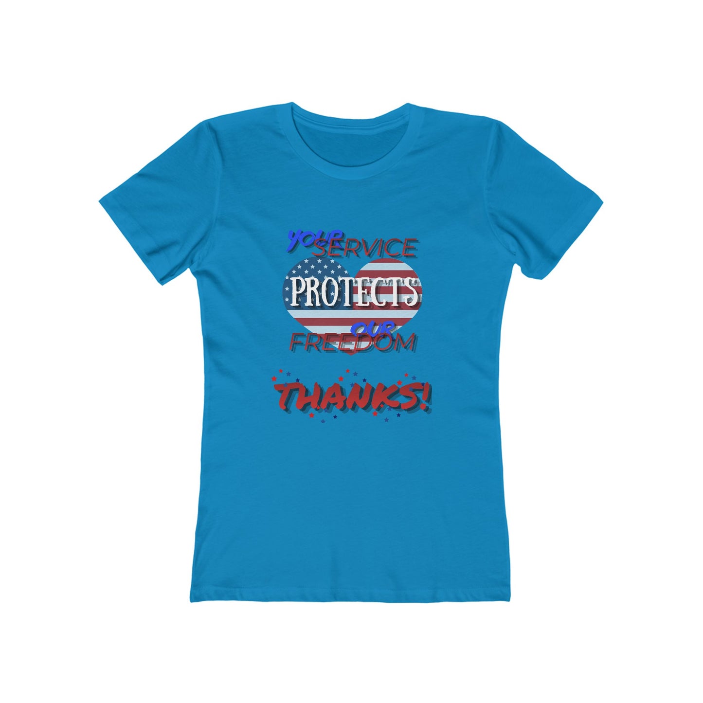Thanks 4 Service Memorial Day— Women’s Boyfriend Fit Celebration T-Shirt