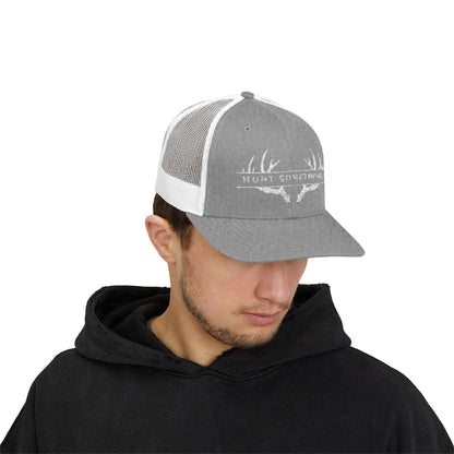 Unisex Hunt Something Deer Snapback Trucker Cap - Embroidered