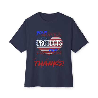Thanks 4 Service Memorial Day – Oversized Box Graphic T-Shirt