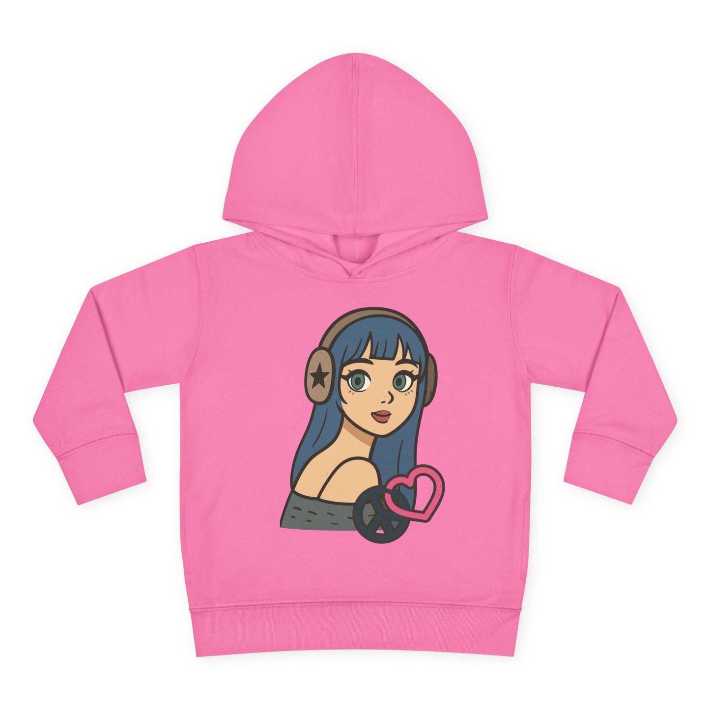In Her Happy Wearing Headphones - Toddler Hoodie RS3326