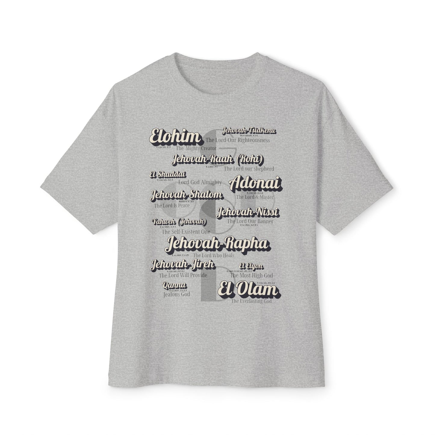 Names of God – Oversized Box Graphic T-Shirt