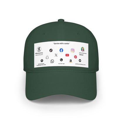 White Business Card Hat - Low Profile Baseball Cap (Print)